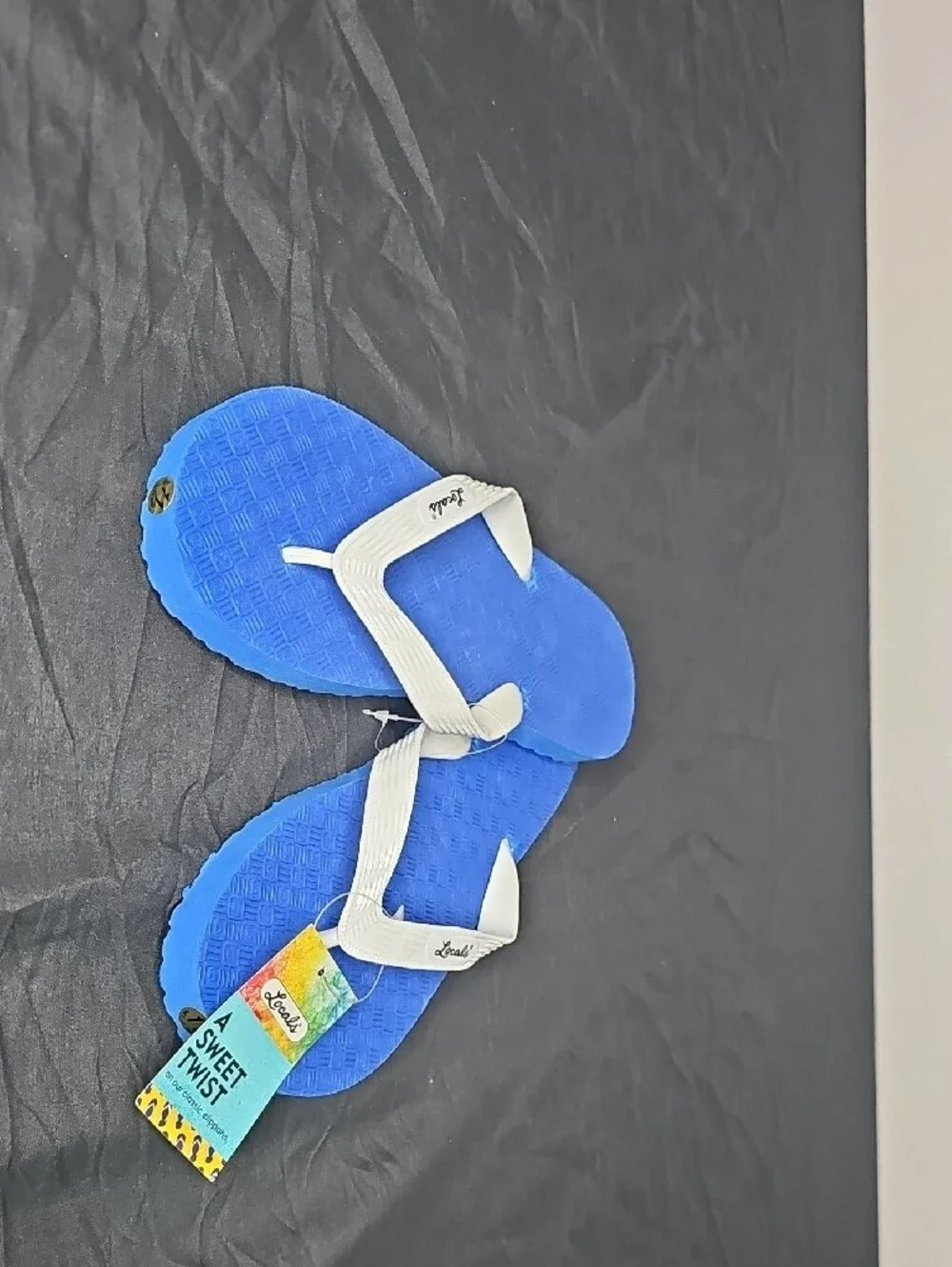 Locals Blue & White Flip Flops - Sweet Twist